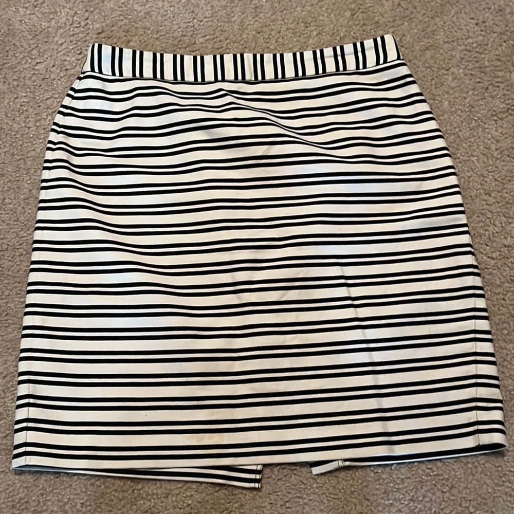 Loft black and white striped skirt